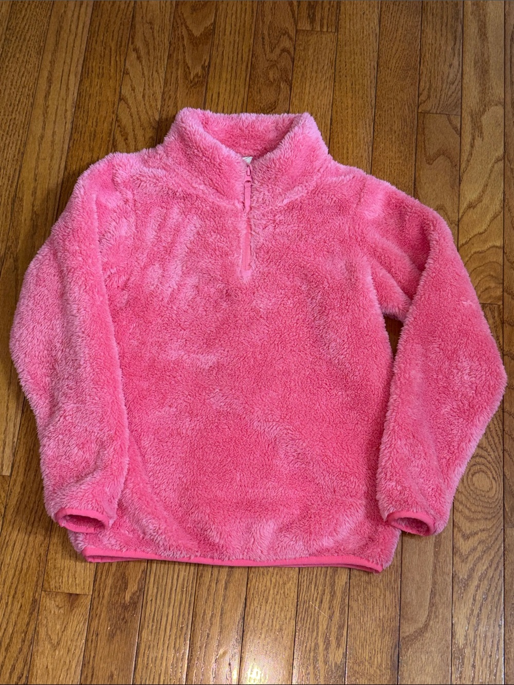 Kids Cozy Plush Half-Zip Jacket - Pink